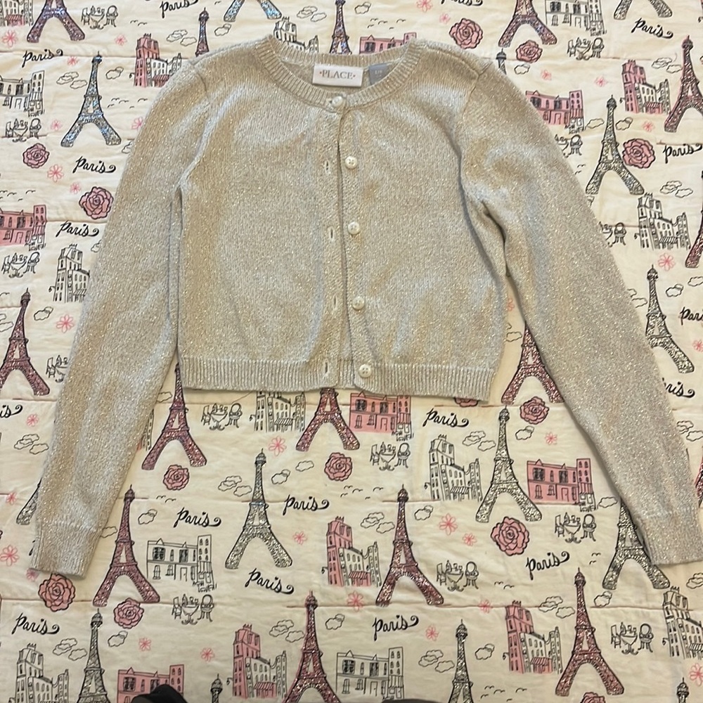 The Children’s Place Girls 5/6 Gold Cardigan